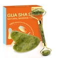 thumbnail image 1 of Juego de rulos Gua Sha y Face Roller Olaemuo Jade para reducir la hinchazón, 1 of 9