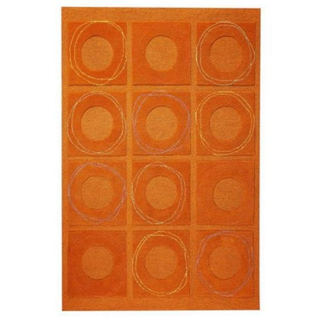 MAT Orange CATCIRRUS050070 Circa Rouille Rectangle Zone Tapis&44; 5 x 7 Pi.