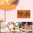 thumbnail image 1 of Molde Para Galletas Molde de madera para repujado de pasteles, molde para galletas de jengibre DIY, suministro de prensa (2 corazones) Ndcxsfigh Libre de BPA, 1 of 6