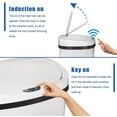 thumbnail image 6 of 13 Gallon Trash Can Automatic Kitchen Garbage Can with Lid Touchless Sensor Waste Bin Slim No Touch Stainless Steel Trash Can for Home, Living Room, Bedroom, Office （White）, 6 of 9
