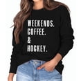 thumbnail image 3 of Sudadera holgada negra de cuello redondo con estampado de letras - Top de manga larga para mujer Primavera-Otoño Casual, 3 of 5