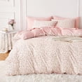 thumbnail image 3 of - Floral Duvet Cover Set, Coquette Cottagecore Aesthetic Cute Flower Pattern for Women Teen Girls, Soft Lightweight Bedding, 3-Piece, Dusty Pink, Full Size, 3 of 7