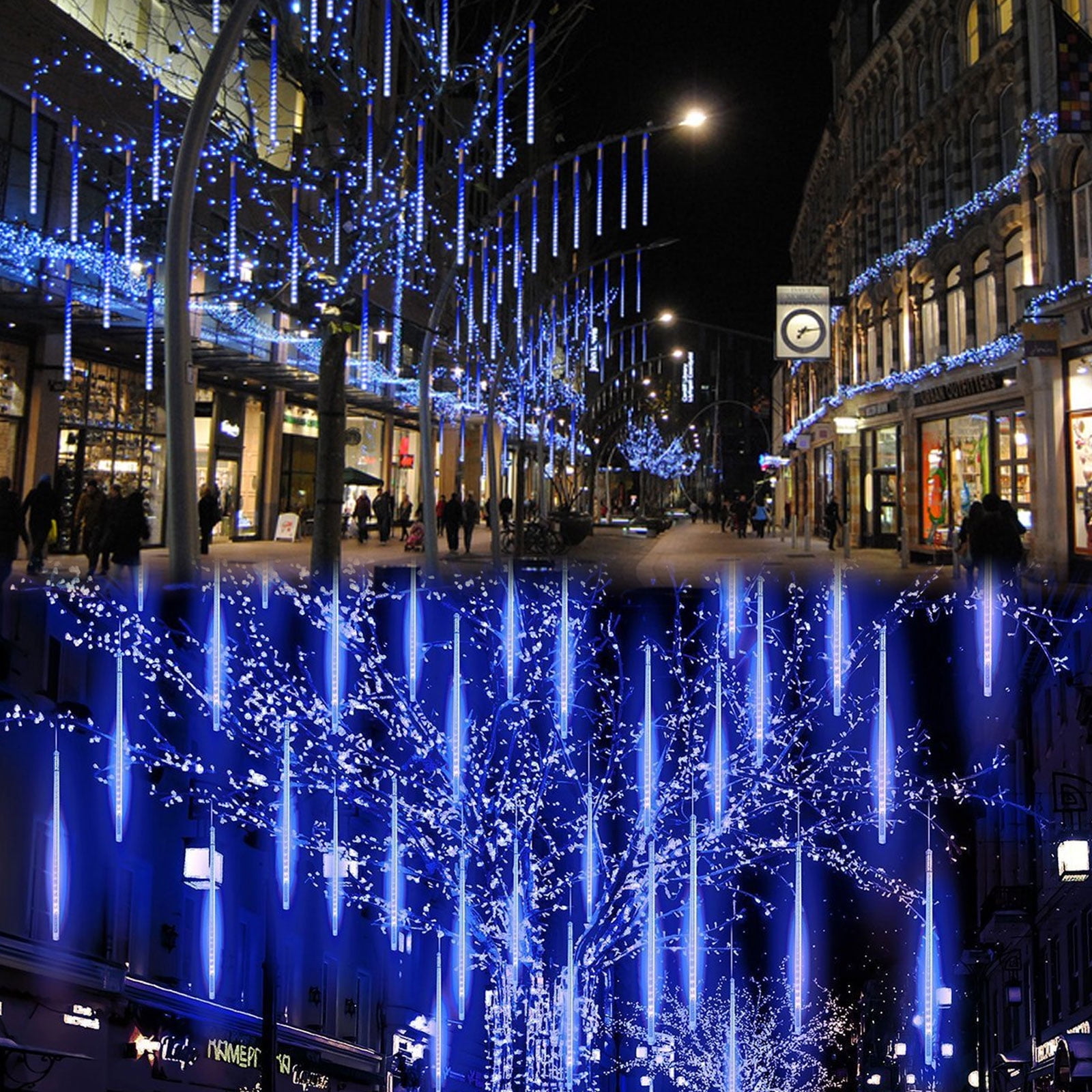 TSV LED Falling Rain Lights with 30cm 8 Tube 144 LEDs, Meteor Shower