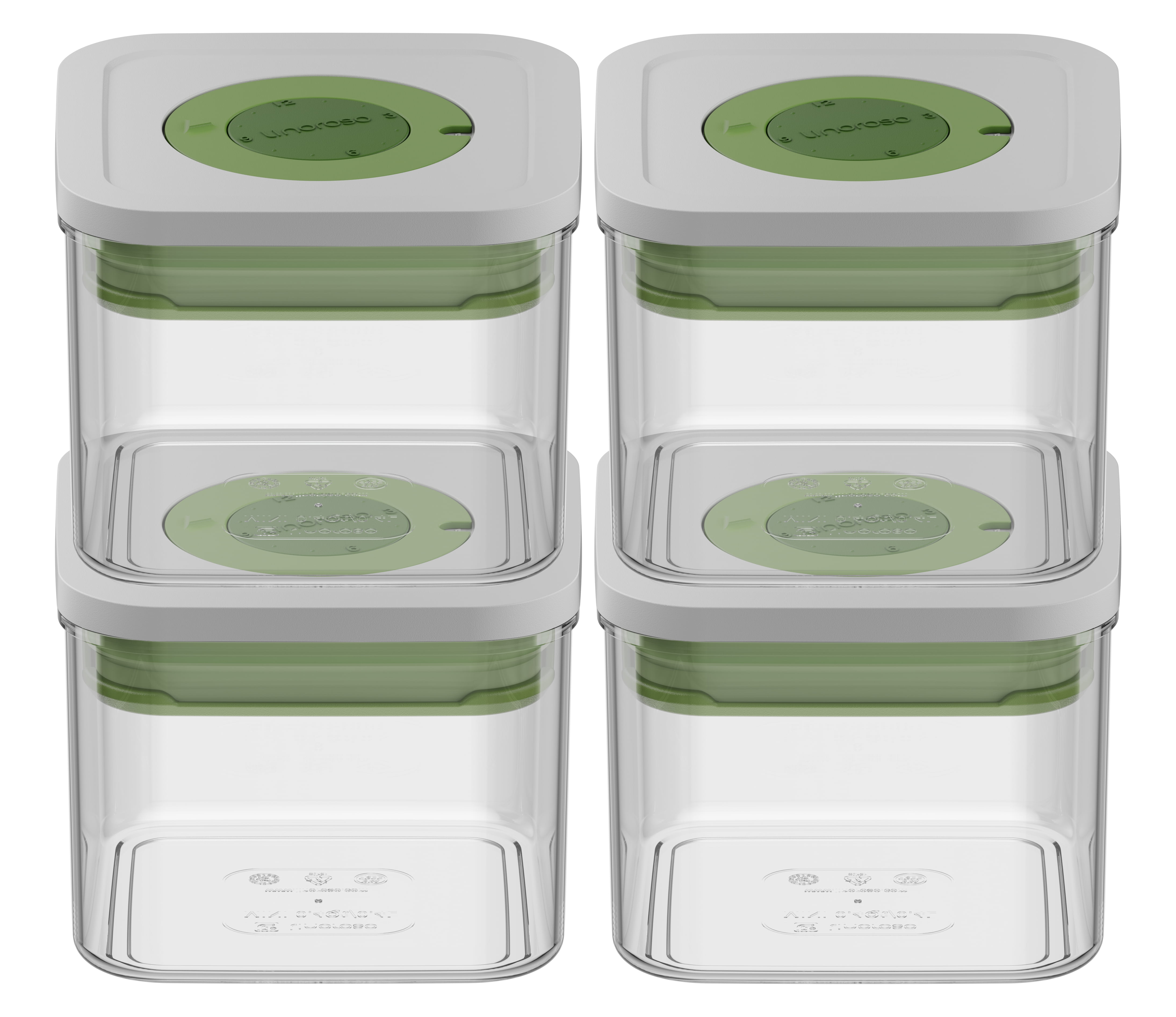 Linoroso 4 Pcs Set Airtight Kitchen Food Storage Container with Date Tracker, Tea&Coffee Canister for Grounds Coffee, Cereal, Beans, Flour, Sugar