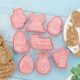thumbnail image 4 of Cortador de Galletas de Conejo de Pascua, Moldes de Galletas de Pascua de 8 Piezas Herramienta de Horneado de Fondo de Plástico para la Masa, el Chocolate Y las Artesanías de Bricolaje, 4 of 9