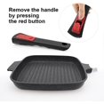 thumbnail image 3 of RANXINGST Grill Asador con Rayas con Tapa, 26 x 24 cm Sartén Parrilla de Aluminio Fundido con Mango Extraíble, Revestimiento Antiadherente (Negro), 3 of 4
