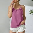 thumbnail image 5 of Posijego Camisole Tops for Women Cotton Linen Tank Top Adjustable Spaghetti Strap Cami Beach Vacation Clothes, 5 of 9