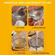 Vikakiooze Stainless Steel Fine Mesh Strainers for Kitchen,Metal Cooking Skimmer Ladle Colander With Handle Food Strainer Kitchen Tools For Kitchen Baking Oil Filter Flour Sifter Foam