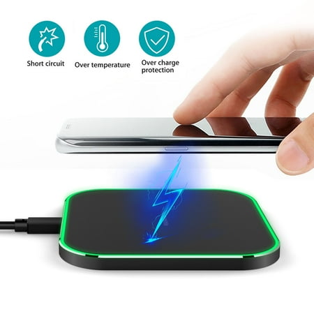 Led Charging Indicator - Wireless Charger with Smart LED Indicator Lights, 10W 7.5W QC3.0 QI Wireless Charging Pad for iPhone XS Max/XR/XS/X/8/8 Plus, Samsung Galaxy S9/S9 Plus/S8/S8 Plus
