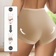 thumbnail image 5 of Blmnix Women Underwear Boyshort High Waisted Tummy Control Seamless Boxer Lace Panties Beige Womens Underwear Packs,L, 5 of 9