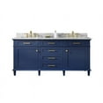 thumbnail image 3 of Legion Furniture 3-Drawer Wood & Marble Vanity Cabinet in Blue and White, 3 of 10