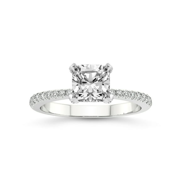 2 Carat IGI Certified Cushion Shape Lab Grown Diamond Engagement Ring | 14K White Gold |Mereia Secret Halo Lab Diamond Ring | FG-VS1-VS2 Quality Friendly Diamonds