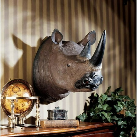 Wall Trophy - BLACK RHINOCEROS WALL TROPHY
