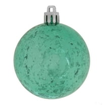 Vickerman 4" Christmas Ornament Ball, Teal Shiny Mercury Finish,Shatterproof Plastic, Holiday Christmas Tree Decoration, 6 Pack