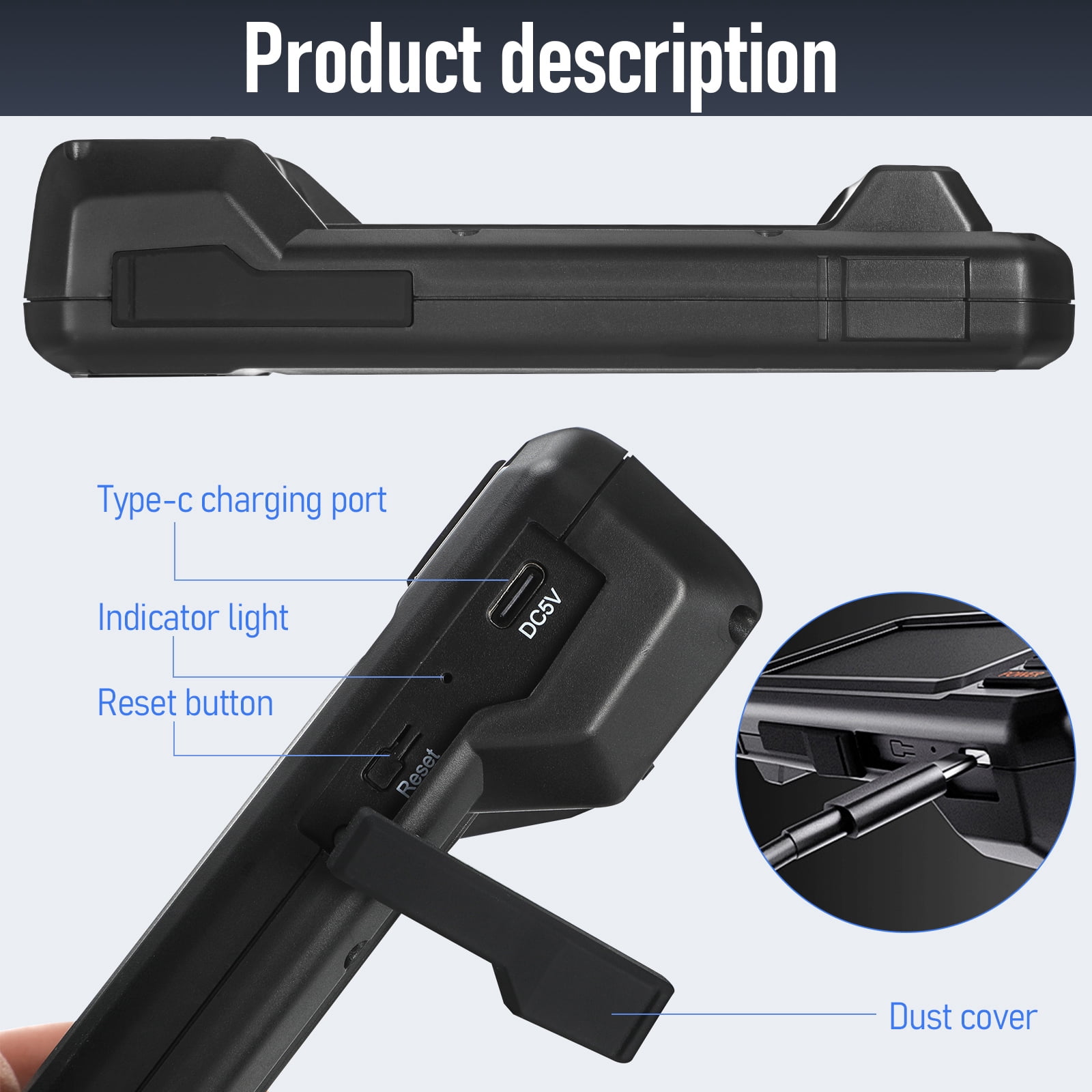 Endoscope Camera with Light, 4.3" Inspection Camera, 1920P HD Borescope with 8 LED Lights, IP67 Waterproof Snake Sewer Tools