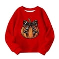 thumbnail image 6 of Lutiedan Halloween Sweatshirt for Girls Pumpkin Ghost Graphic Pullover Tops Baggy Crewneck Spooky Season Sweatshirt Size 1-13, 6 of 6