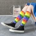 thumbnail image 5 of Gaeub Colorful Tie Dye Printed Design Socks Stretchy High Tube Socks for Men Women Teens , Softball Soccer Socks for Hiking, Sport, 5 of 6
