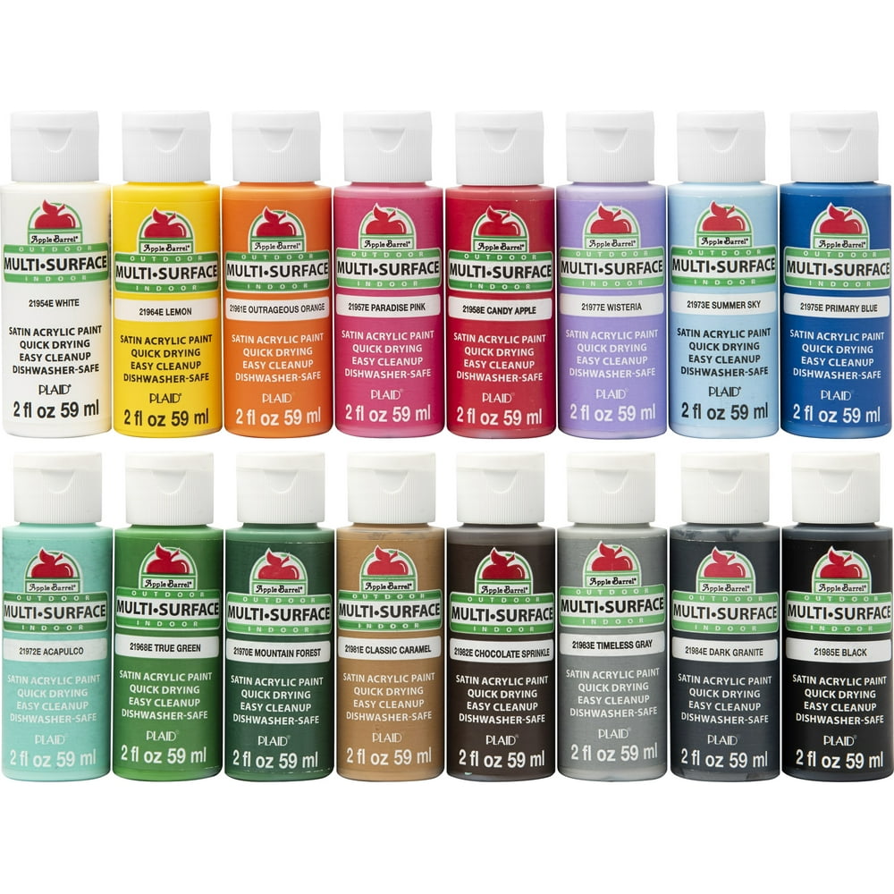 Apple Barrel PROMOABMS1 Multisurface Acrylic Craft Paint Set, 2 fl oz
