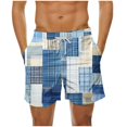 thumbnail image 2 of guisaled Mens Swim Shorts Swim Shorts for Men Quick Dry Elastic Waisted Swim Trunks Summer Lightweight Loose Fit Patchwork Hawaii Beach Swim Buttom, 2 of 6