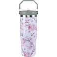 thumbnail image 1 of Gobelet de 30 oz à Fleurs de Cerisier avec Poignée Tasse à Fleurs de Cerisier Gobelets Isolés avec Paille Rabattable et Poignée Supérieure Acier Inoxydable Tasse à Café de 30 oz, 1 of 5