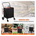 thumbnail image 4 of Folding Shopping Cart with Removable Waterproof Liner, 330LBS Large Capacity Jumbo Grocery Cart with Dual Basket, 360° Swivel Wheels, Dense Metal Mesh Base, Heavy Duty Utility Cart for Shopping, 4 of 9