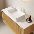 thumbnail image 5 of 48 Inch Bathroom Vanity with Vessel Sink, Modern Floating Bathroom Cabinet with White Sintered Stone Countertop, 2 Soft-Close Drawers and Open Shelf, Pre-Assembled, Light Oak, 5 of 6