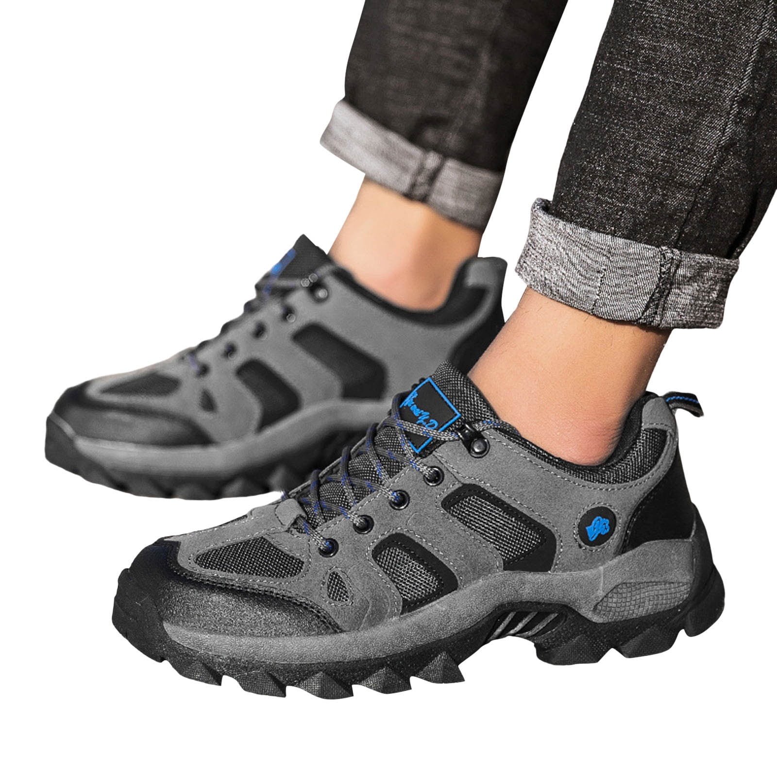 kamemir Men's Low Height Breathable Hiking Shoes(Gray,8.5)