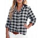 thumbnail image 1 of HongQid Womens Flannel Shirts Plaid Button Down Shirt Casual Hoodie Long Sleeve Outwear Warm Fall Hooded Blouses, 1 of 5