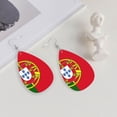 thumbnail image 4 of Faux Leather Earrings Earring Portugal Flag Teardrop Dangle Earrings For Women Jewelry, 4 of 6