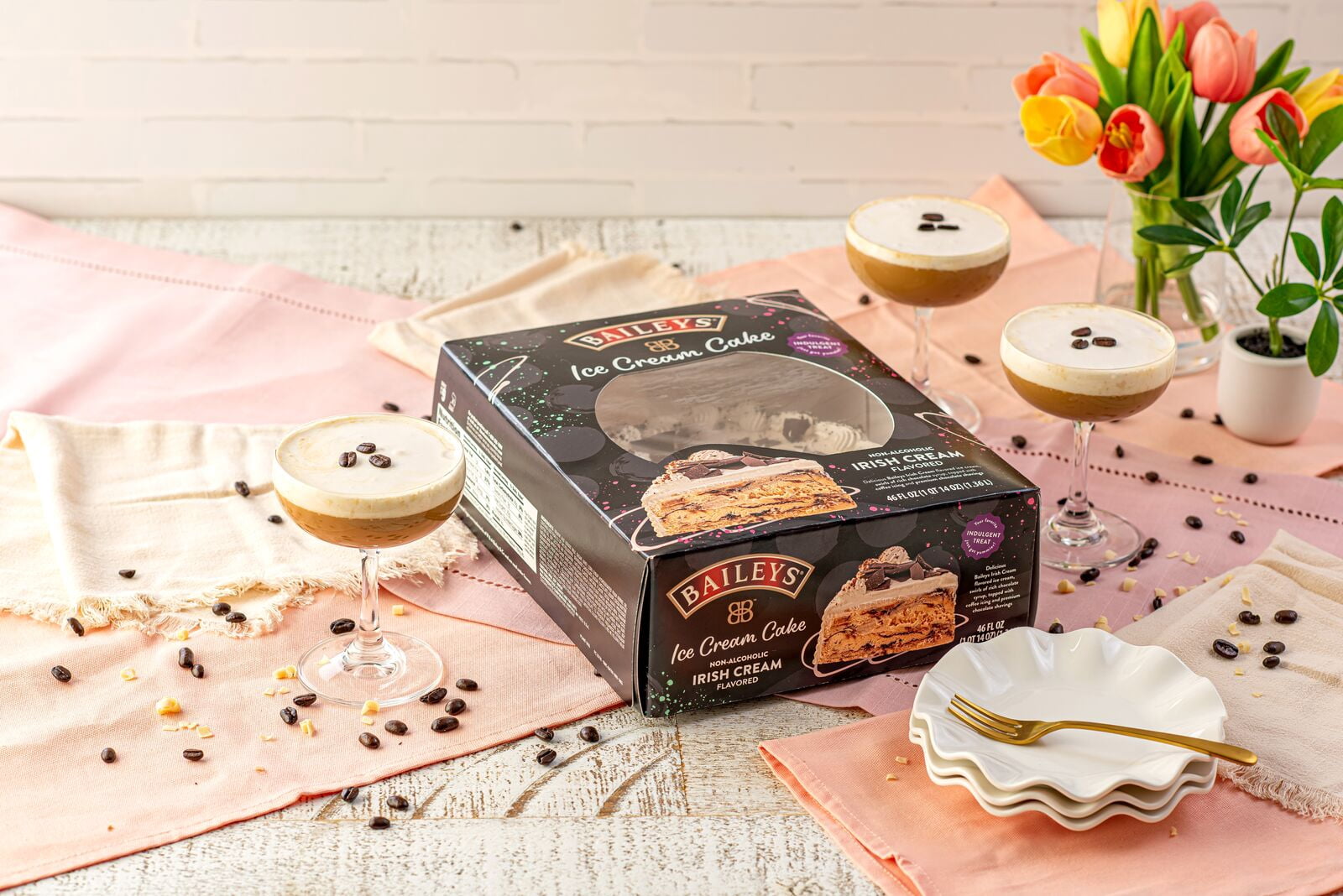 Baileys Irish Cream Nonalcoholic Ice Cream Cake with Premium Chocolate