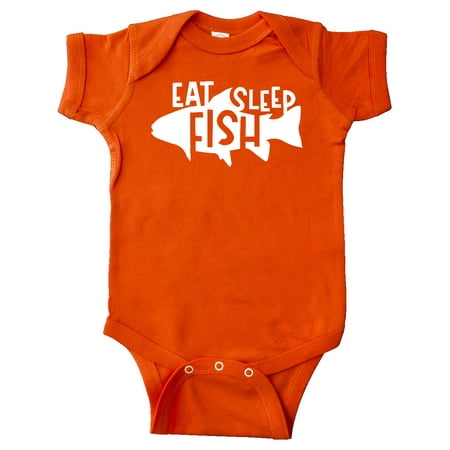 

Inktastic Eat Sleep Fish Silhouette Gift Baby Boy or Baby Girl Bodysuit