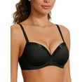 thumbnail image 2 of Deyllo Women Lace See-Through Bra Underwire Support Push Up Bras Unlined Non Padded Lightweaight Breathable Black Underwear Bras 34C, 2 of 3