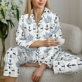 thumbnail image 6 of Daiia Sea Vacations for Women's Long-Sleeved Pajama Set – Soft & Comfortable Sleepwear Button-Up Pajamas Cozy Lounge Wear-Large, 6 of 7