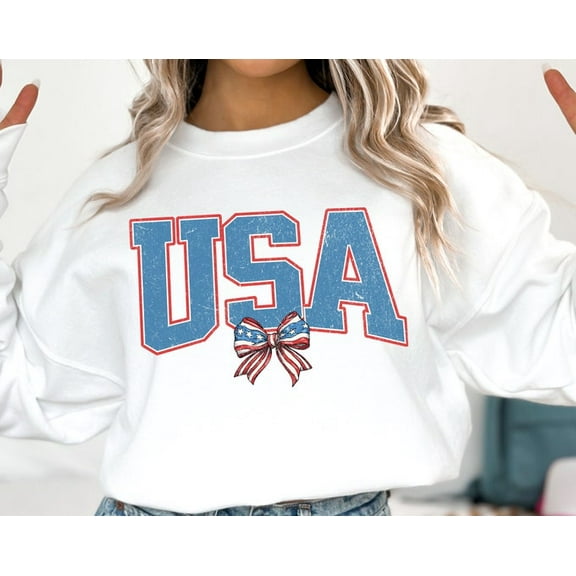 Usa Sweatshirt: Patriotic 4Th Of July Red White And Blue Sweater, Sweatshirt Size S-5Xl