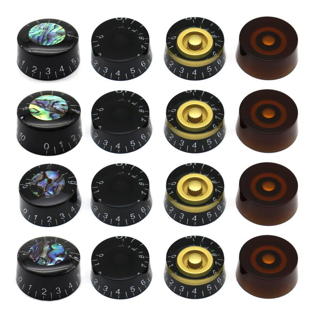 Perillas para guitarra eléctrica Samherome, 16 unidades, colores oscuros clásicos