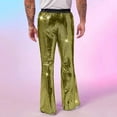 thumbnail image 5 of RYDCOT Men's Stylish Stage Performance Elastic Waistband Flared Pants Shiny Sequins Long Trousers Gold, 5 of 5