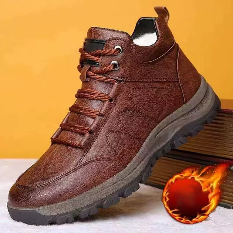 AUDeals Snow Boots for Men Waterproof Non Slip Faux Fur  display picture 3
