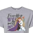 thumbnail image 3 of Disney Frozen 2 - Friendship Never Melts Away - Juniors Cropped Cotton Blend T-Shirt, 3 of 5