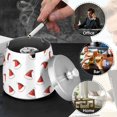 thumbnail image 4 of Yayeee Ashtray with Lid for Cigarette Smokeless Stainless Steel Home Ash Holder, Cute Santa Hats Pattern, 4 of 7