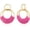 Pink, variant on Summer Raffia Round Circle Earrings, Raffia Straw Wrapped Handmade Earring for Women, Style L1487