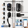 thumbnail image 3 of Veise Fingerprint Smart Locks for Front Door with Handle Set, Keyless Entry Keypad Deadbolt, Digital Electronic Touchscreen, Easy Install, Matte Black, 3 of 9