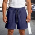 thumbnail image 2 of Mens Cargo Shorts Drawstring Elastic Waist Pocket Loose Shorts, 2 of 4