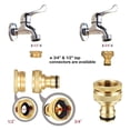 thumbnail image 3 of 4 Pieces Garden Hose Tap Connector 1/2 Inch and 3/4 Inch Size 2-In-1 and 1/2 Inch Hose Pipe Quick Connector, 3 of 7