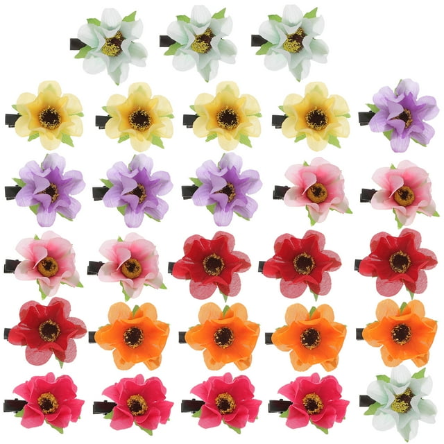 28 pinzas para el pelo con flores, elegantes pinzas hawaianas para el pelo, pinzas de flores para fiestas en la playa.