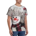 thumbnail image 2 of Vsdgher Christmas Snowman With Hat Print Men's Dry Fit Mesh Athletic Shirts Moisture Wicking Tennis T-Shirt Tops, 2 of 9