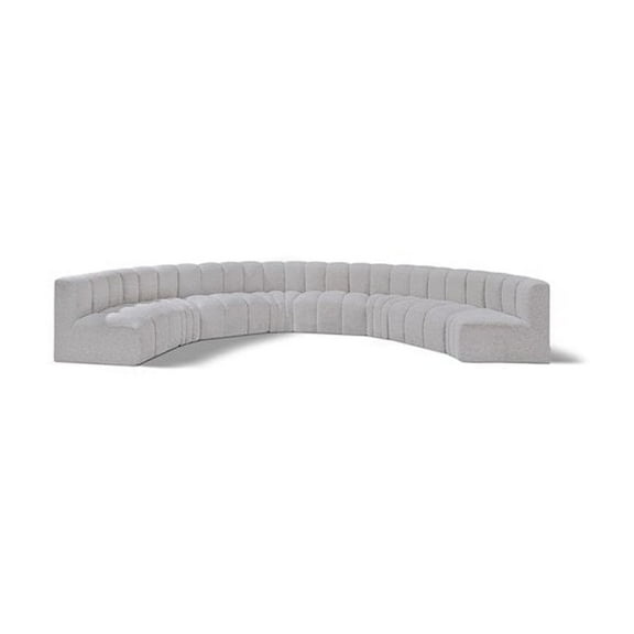 Meridian Furniture Arc Grey Boucle Fabric Modular Sectional
