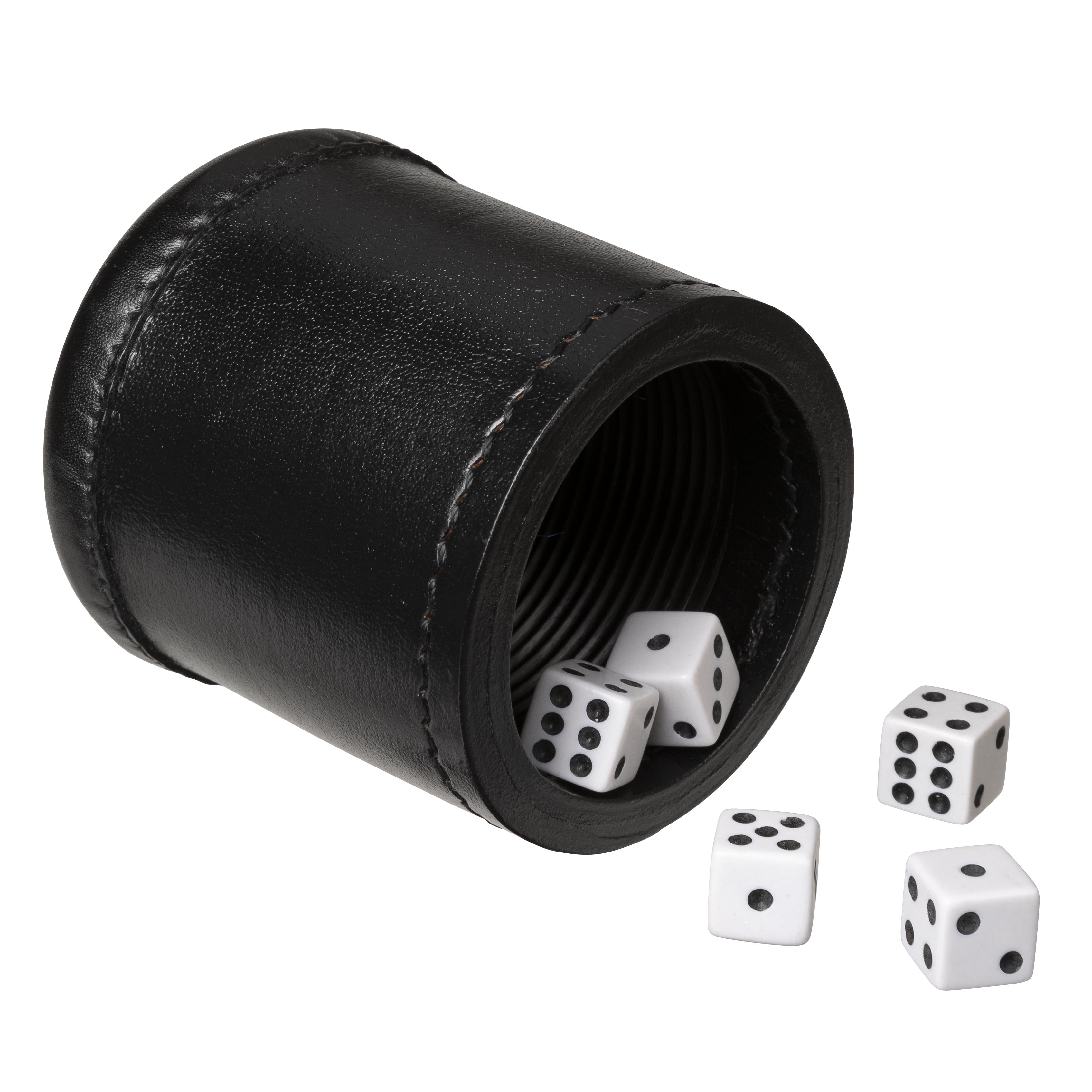 Details about    Dice Cup BLACK Vinyl with 5 Dice Deluxe Bar Style ~ MADE & Ship from USA ~ NEW! 