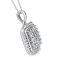 thumbnail image 2 of Pompeii 3/4 cttw Princess Cut Pave Diamond Halo Pendant 10K White Gold 1" Tall (JK,I2-I3), 2 of 3