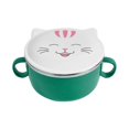 thumbnail image 1 of Cute Cat With Lid Instant Noodle Bowl Household Stainless Steel Dining Bowl For Dormitory Office, 1 of 4
