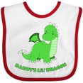 thumbnail image 3 of Inktastic Daddy's Lil' Dragon Cute Green Dragon Boys or Girls Baby Bib, 3 of 4